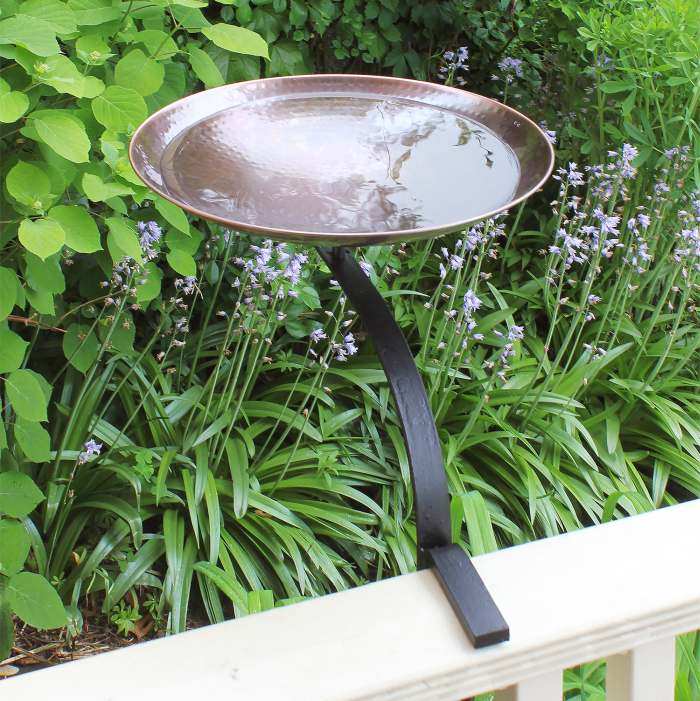 Achla Burnt Copper Birdbath w/Rail Bracket